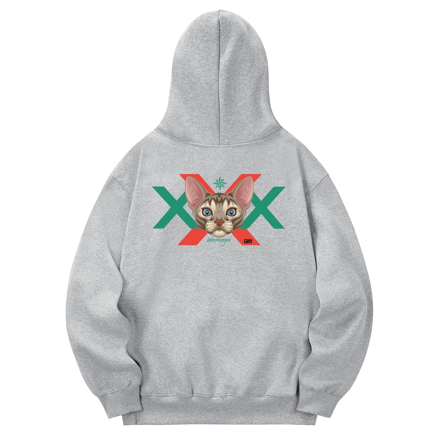 Khan 6312 Khg0035 Sphinx X Fleece-Lined Hoodie - Gray L