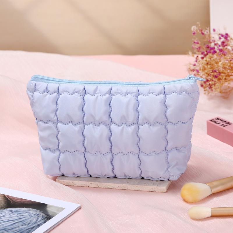 

Fashion Women Bubble Cosmetic Handbag Travel Organizer Cloud Makeup Lipsticks Cotton Pouch Fashion Large Capacity Zipper Bag синій