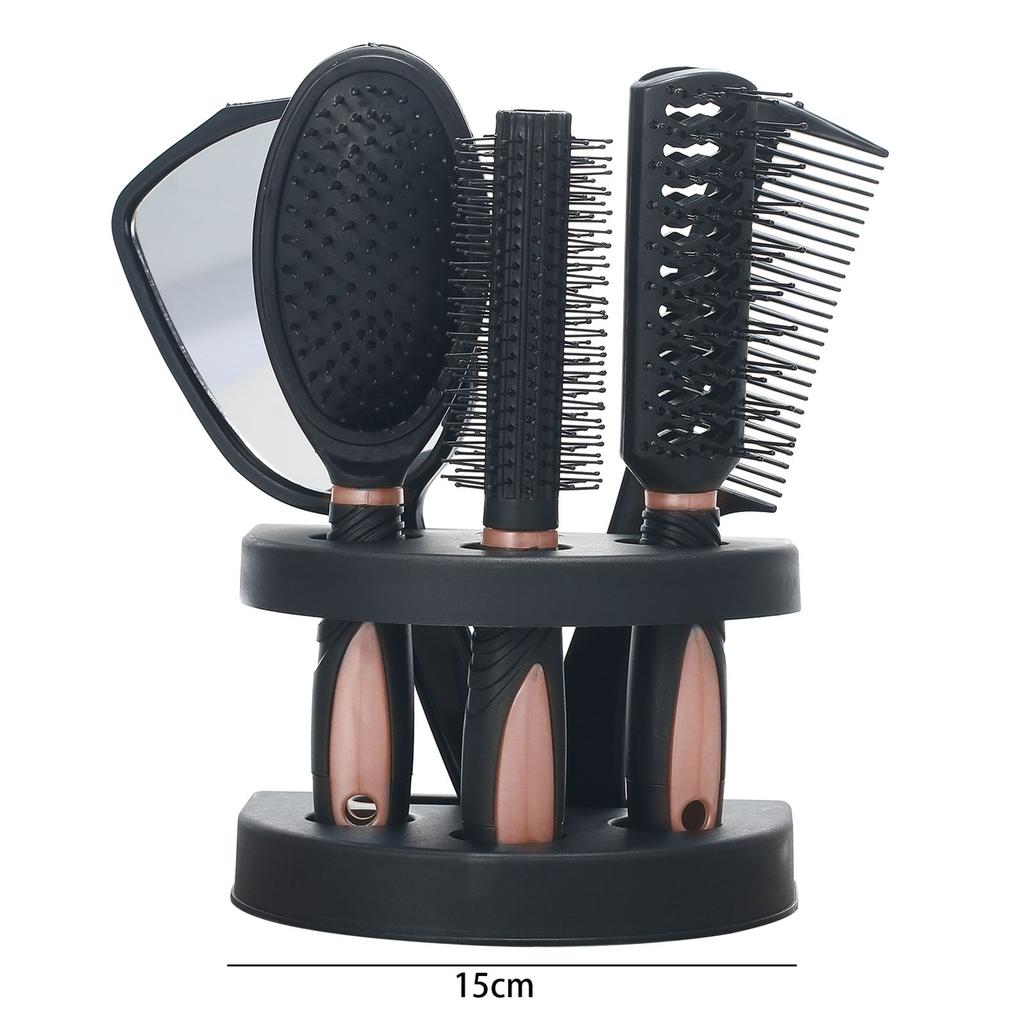 Set of 5 Hair Combs Mirror Set Professional Salon Hair Cutting Brushes Sets Salon Hairdressing Styling Tool And Holder