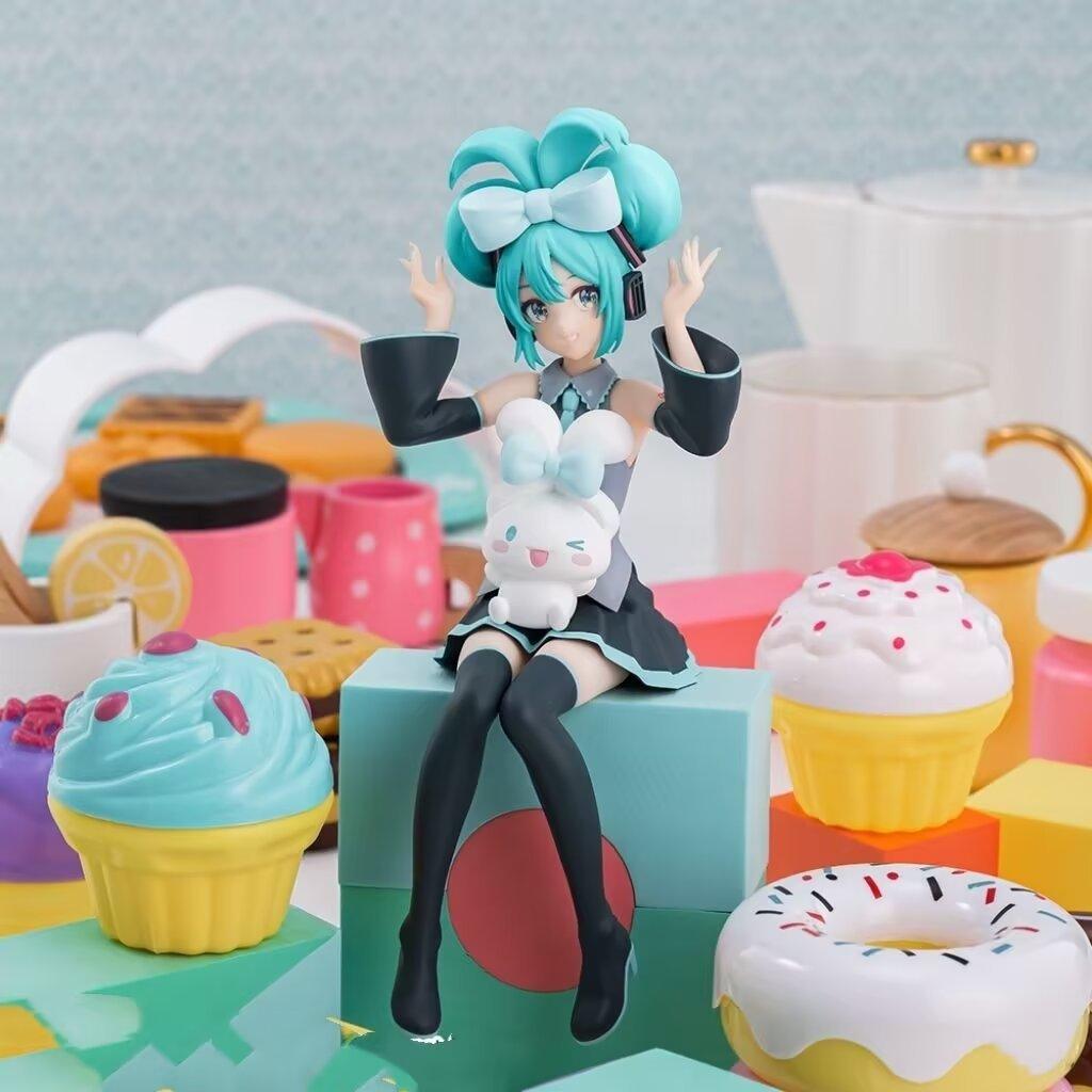 Horká 21CM Anime Hatsune Miku X Cinnamoroll Figurka Anime Periferie Sběratelské Modely Dekorativní Dekorace Děti Kawaii Dárek