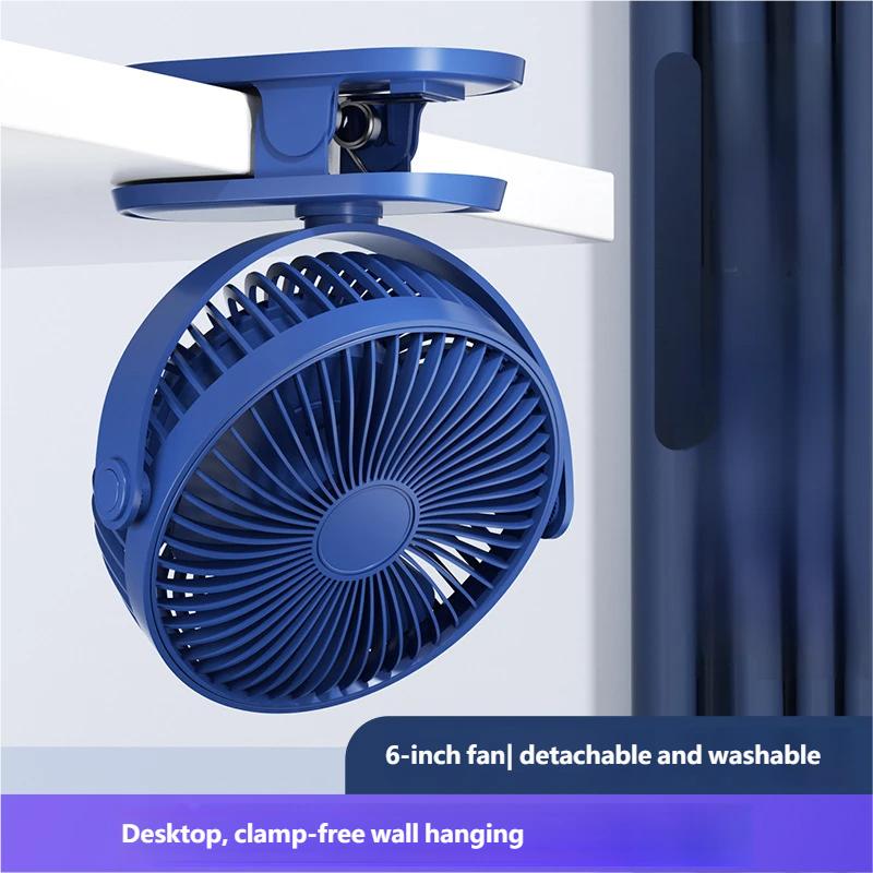 HOMEFISH 6-Inch  Clip Fan Ultra Quiet Brushless Desktop Electric Small Fan Large Wind Power Mini Portable Cross-Border Wholesale