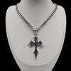 Gothic Punk Rose Cross Pendant Necklace Stainless Steel Thick Cuban Chain Choker for Women Men Unisex Rock Hip Hop Jewelry Gifts