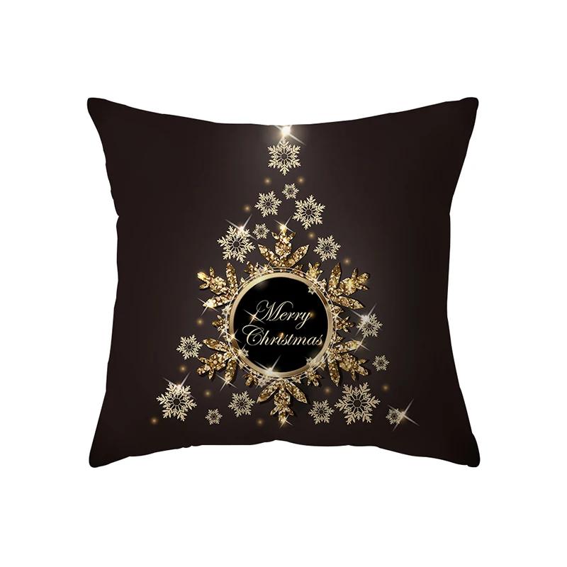 Merry Christmas Decorative Printed Pattern Cushion Cover Home Living Room Sofa  Pillow