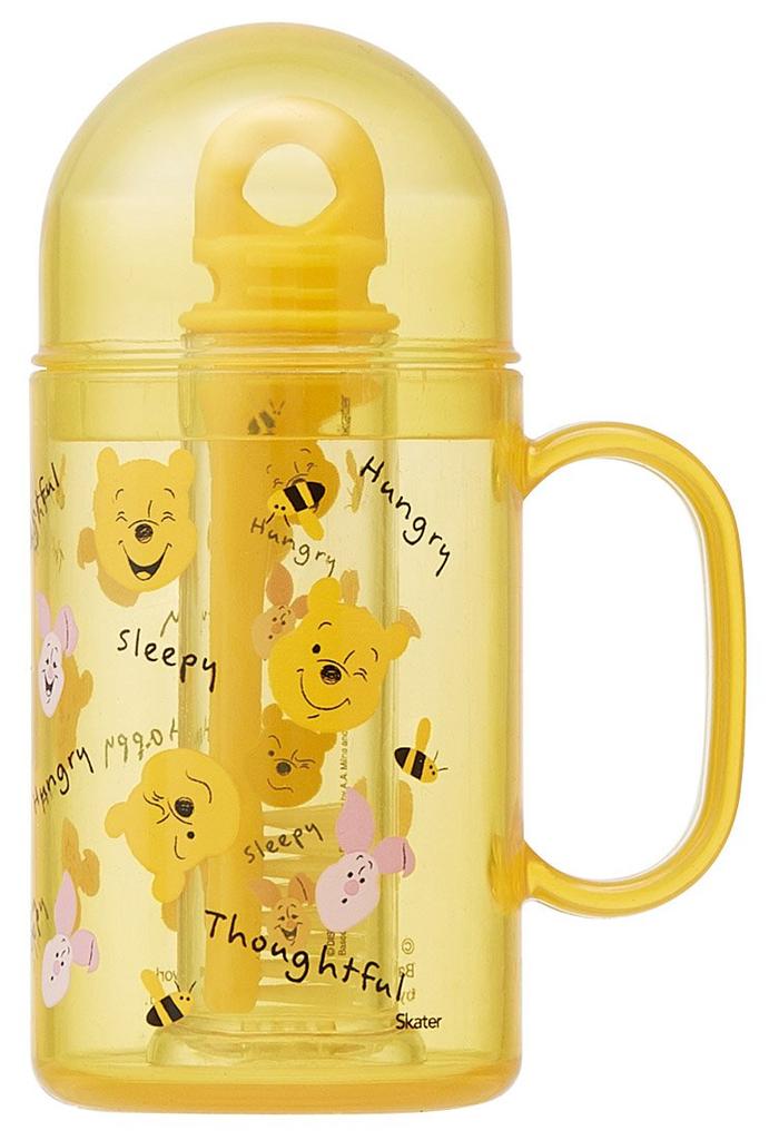 Skater Standing Jointed Toothbrush with Dental Medium Winnie the Disney Case, Bristles, 14.5cm, Pooh, Design, TRKS1-A