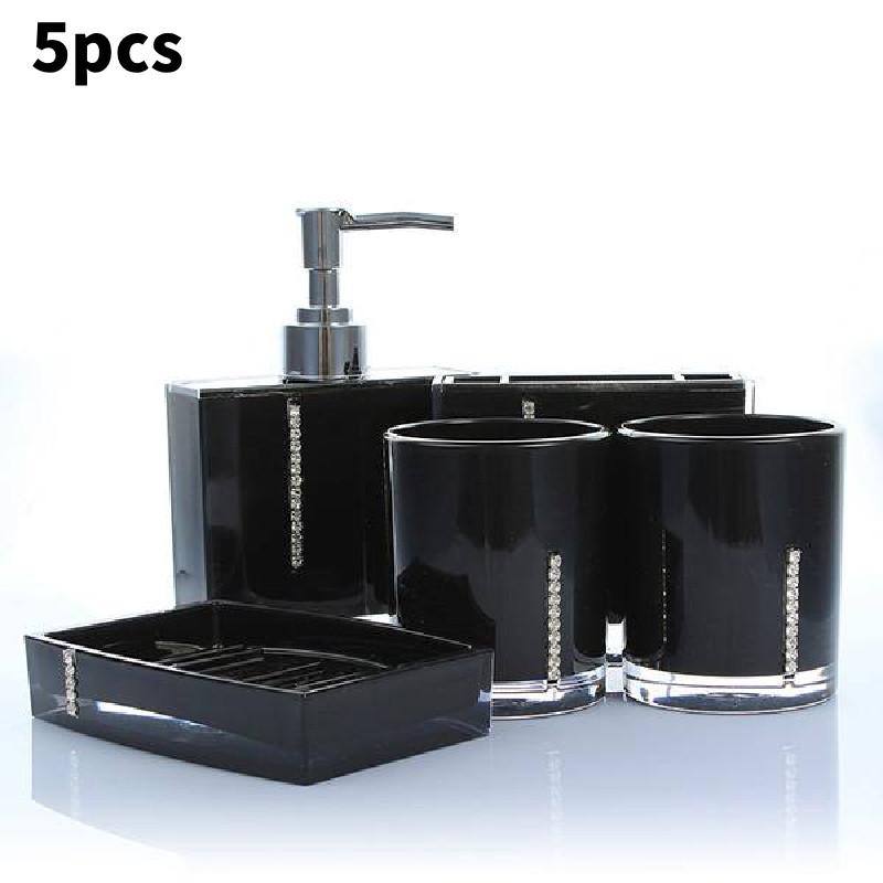 5 Accessories Pcs Bathroom Multicolors Acrylic Diamondmounted Shining Sets