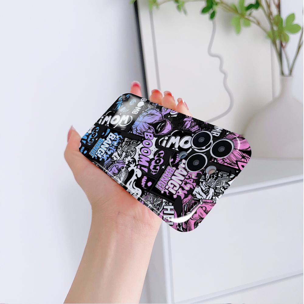 All-inclusive Film Phone Case Cartoon Fashion Design Hard Shell Full Cover Camera Protection Case for iPhone Huawei Honor Vivo Google