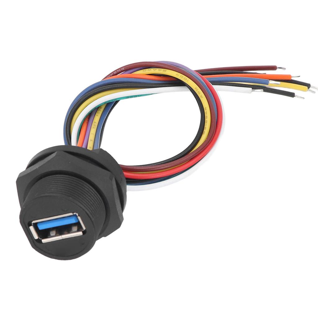 USB3.0 Stecker Panel Gewindetyp 5.0Gbps IP67 Wasserdicht USB3.0 Buchse mit 0.2m Kabel 0.5A