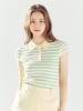 LORDLOAR Striped Slim Collar Knit Yellow