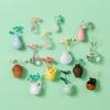 Ceramic Mini Plant Vase Excluding Plants Porcelain Bonsai Refrigerator Magnets  Gift