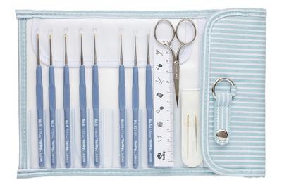Tulip Etimo Lace Needle Set with Cushion Grip Royal Silver