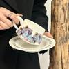 Vintage Oil Painting Watercolor Ceramic Coffee Cup and Saucer Set Afternoon Tea Mug Premium Sense Souvenir Gift Box
