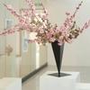 Triangular Iron Vase Tapered Geometric Metal Pitch Home Decor