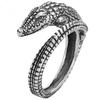 Anel Aberto Ajustável Masculino Feminino Prata Esterlina Design de Crocodilo Vintage Minimalista Joia Statement