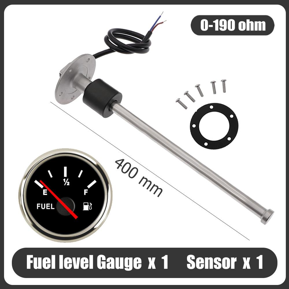 0-190 Ohm Fuel Level Guage Meter 400mm 450mm 500mm 550mm Fuel Level Sensor 52MM Fuel gauge For Marine Boat Car Truck