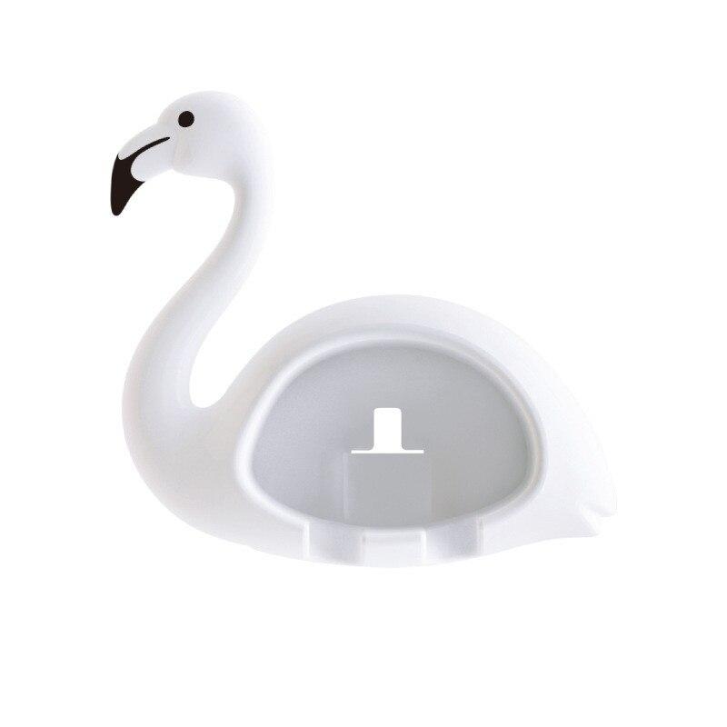 Flamingo Shaped Toothbrush Holder Rack Organizer Suction Stand Toothbrush Holder Bathroom Accessories Set Kids Storage Rack
