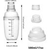 500ml/700ml Plastic Cocktail Shaker Martini Hand Shaker Cup with Scales Milk Tea Wine Drink Shaker Mixer Bar Wine Accessories