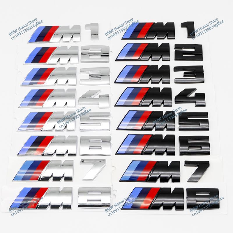 Gloss Black M Emblem Car Trunk Badge Sticker Letter Logo For BMW M1 M2 M3 M4 M5 M6 M7 M8 1 2 3 4 5 6 7 8 Series X3 Accessories
