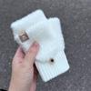 Women's Winter Thickened Half-Finger Flip Gloves – Warm Knitted Cycling & Typing Gloves