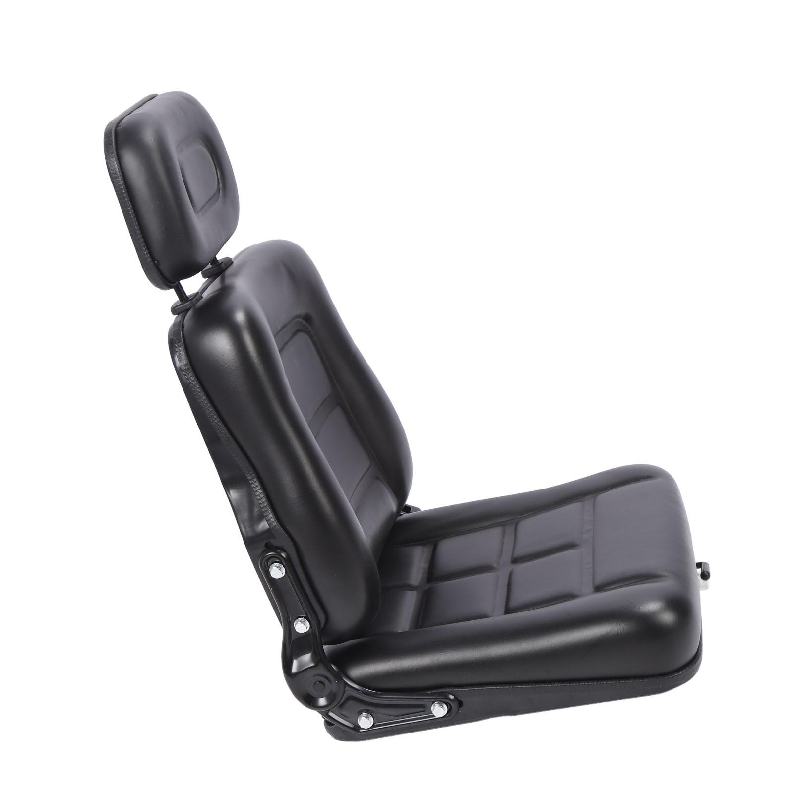 Siège de chariot élévateur avec réglage et glissière 3 Siège avec appui-tête pour tombereau, tondeuse, chargeuse compacte, chariot télescopique, pelleteuse Noir