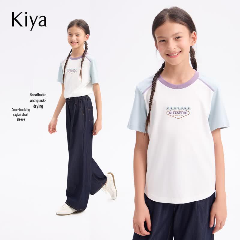 KIYA Girls Lightweight Cotton Sport T-Shirt 140