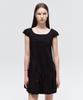 City Breeze Square Neck Balloon Mini Dress_Black