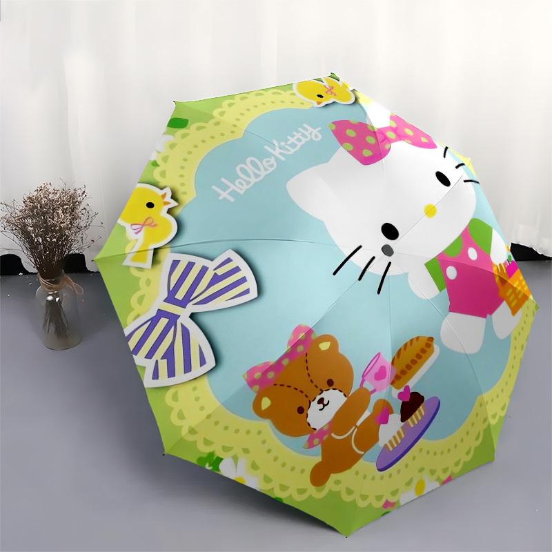 1pc Hello Kitty Spring Picnic Umbrella with Plastic Handle,Suitable for All Seasons Home Travel Outdoor UmbrellaSanlio705