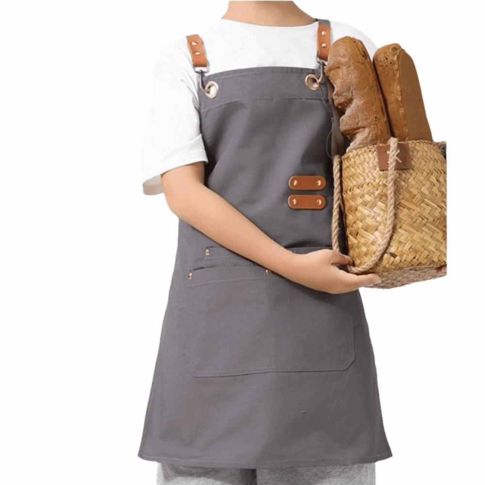 Lightweight Children's Canvas Apron Minimalist Kids Chef Costume Kids Cooking Apron  Baking