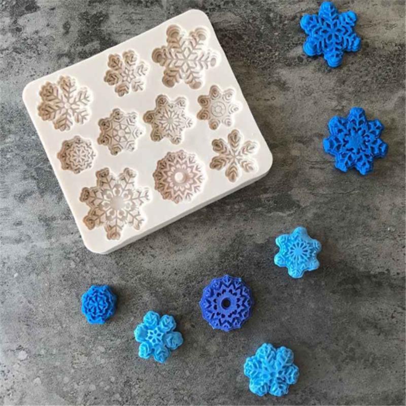 Силиконовая форма для декора из мастики, мыла, сахарной глазури в форме рождественской снежинки