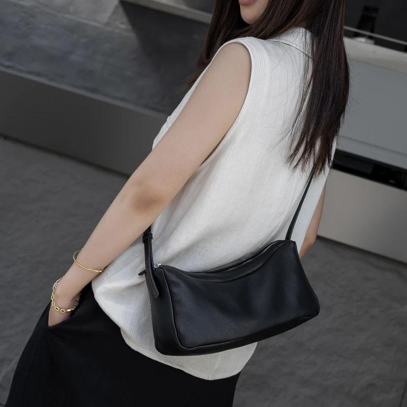 Women's Genuine Leather Single-Shoulder Phe Bag, Lightweight Crossbody Tote Bag for Commuting, Perfect for Work & Shopping