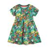 Summer Girls' Knitted Cotton Princess Dress - European & American Style, Short Sleeve, Cute Design