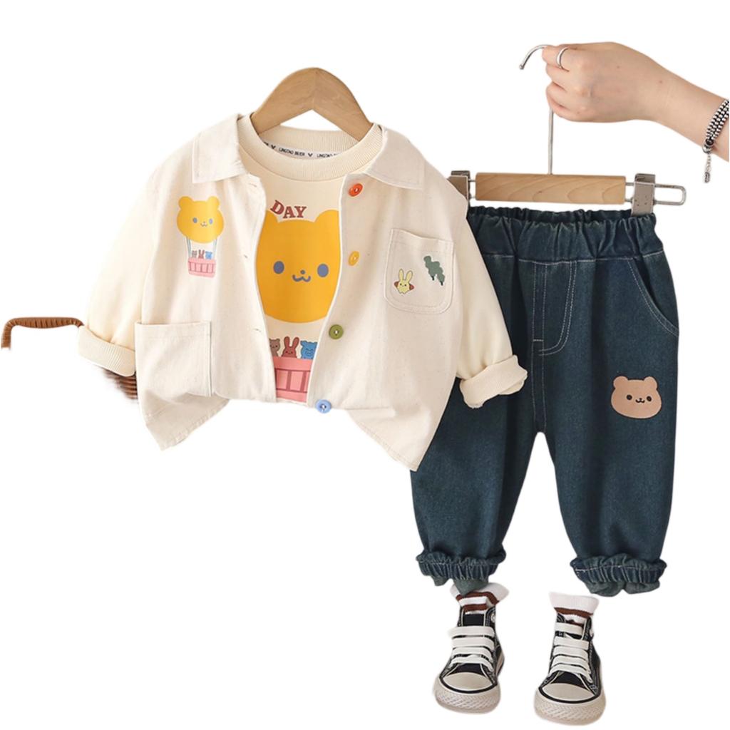 Kids Casual Long-Sleeve Set, Comfortable Daily Wear Outfits