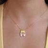 Romance Pink Ballet Shoe Necklace with Diamonds Accent for Sweet and Elegant Women's Fashion Accessory