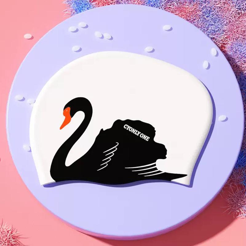 Adult Swim Caps, Silicone Waterproof Comfortable Swimming Cap for Women, Long and Short Hair