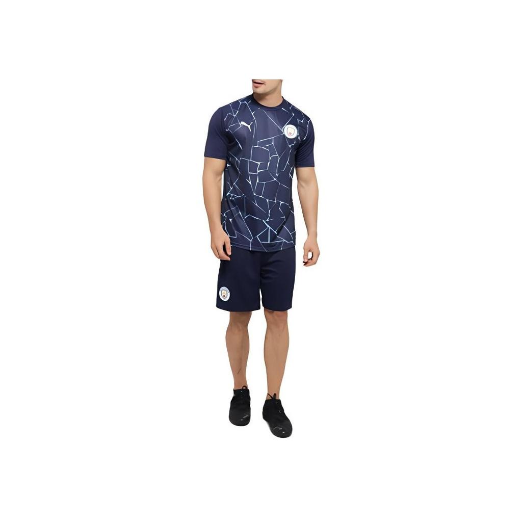 Puma Manchester City Football Club Short Sleeve T-Shirt Men Tops Blue 758030-07