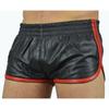 Short Imitation Leather Sports Line Black-Red - MenSexyWear - Leather, Latex and Vinyl