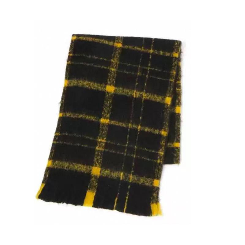 Black And White Plaid Printed Scarf Women'S Autumn And Winter Polyester Fiber Scarf Fashionable And Versatile Warm Neck Shawl