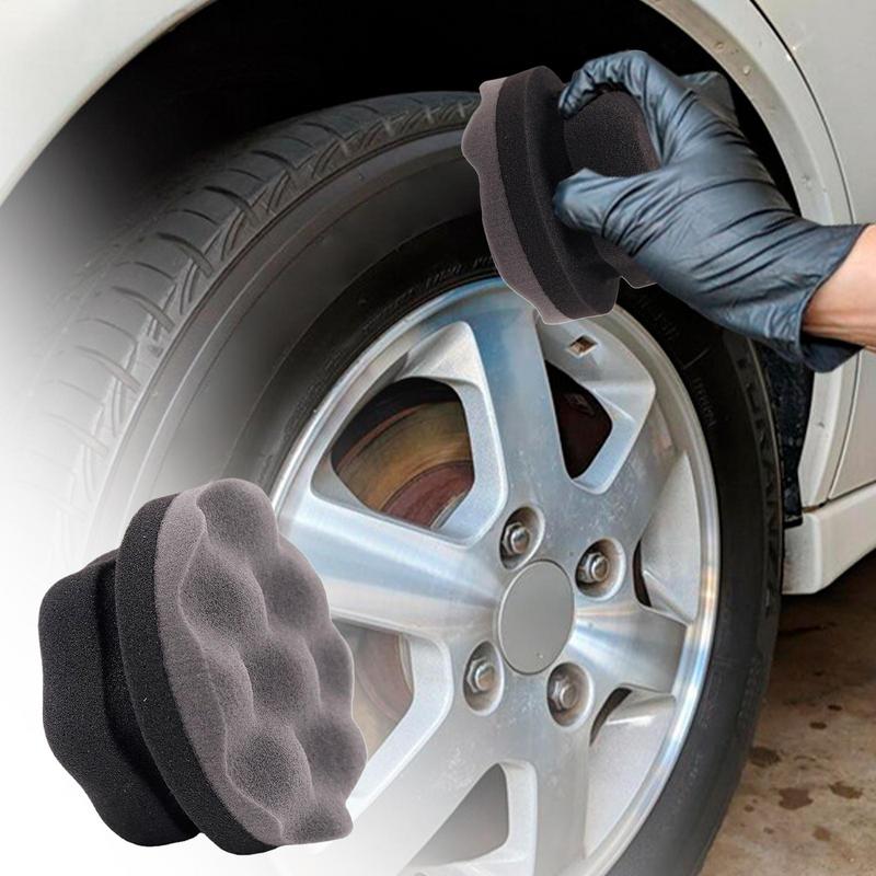 Car Wax Sponge Vehicle Tire Wax Applicator Multipurpose Hand Polishing Pads Automobile Tyre Cleaning Tool For Removing Stains