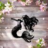 Elegant Mermaid Metal Wall Art Abstract Iron Sign for Halloween Christmas Home Office Cafe Bar Farmhouse Room Decor Housewarming Gift