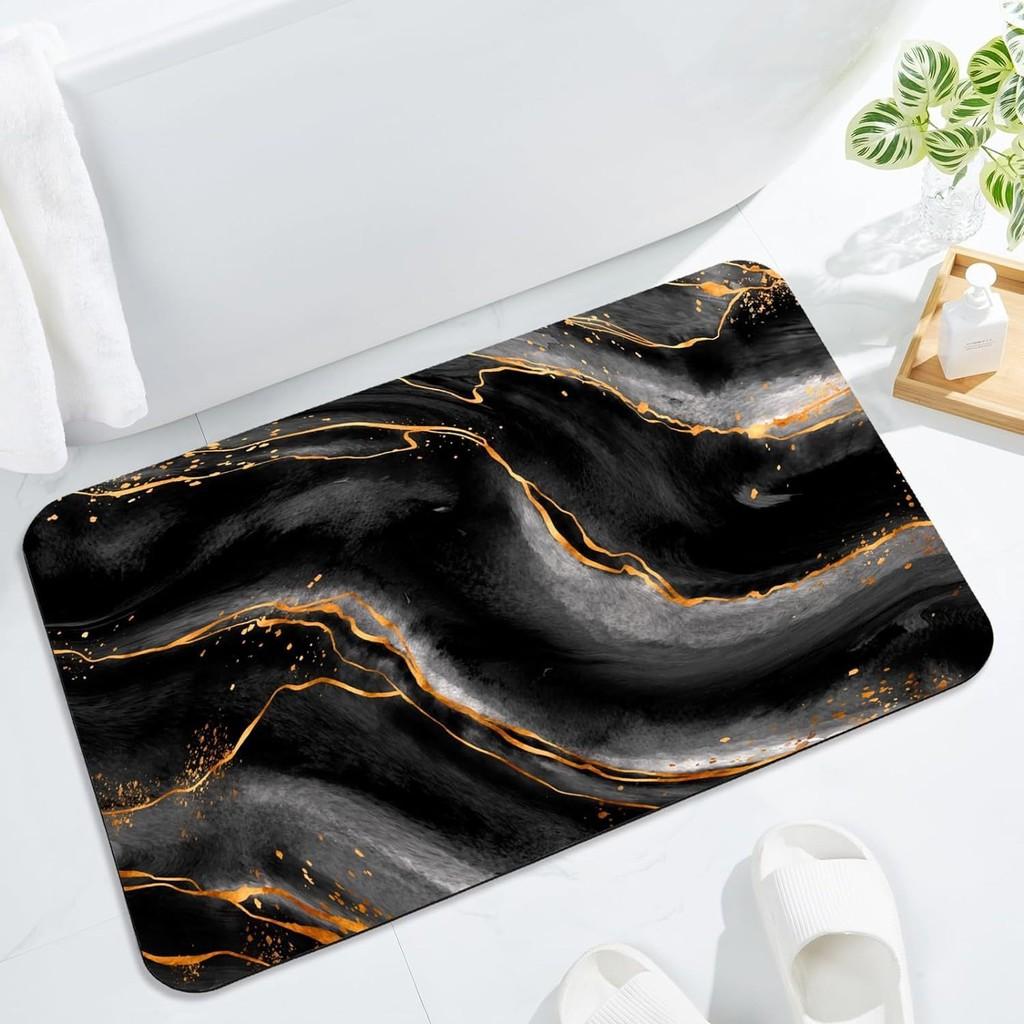 

Modern Minimalist Polyester Absorbent Bathroom Mat With Non Slip Backing For Home Use Style K,40x60cm