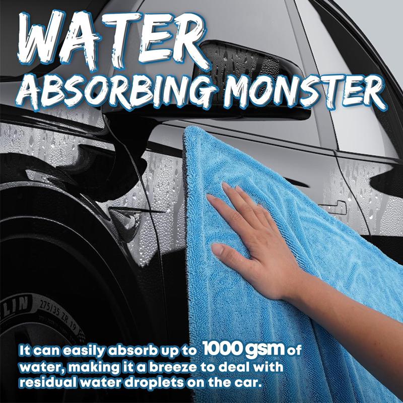 1000GSM Ultra-Thick Drying Towel for Car/Motorcycle Oversized 60x90cm Cleaning Cloth Soft High Absorbent Car Detailing Towels