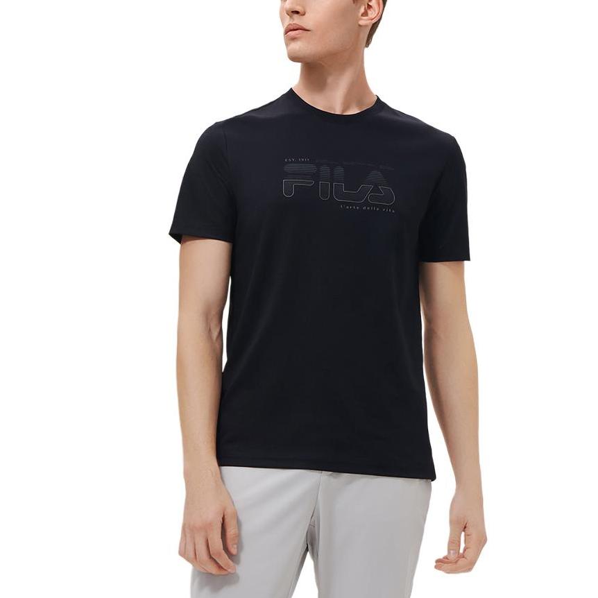 FILA T Shirts Men's Jet Black Crew Neck Moderate F11M317101FBK
