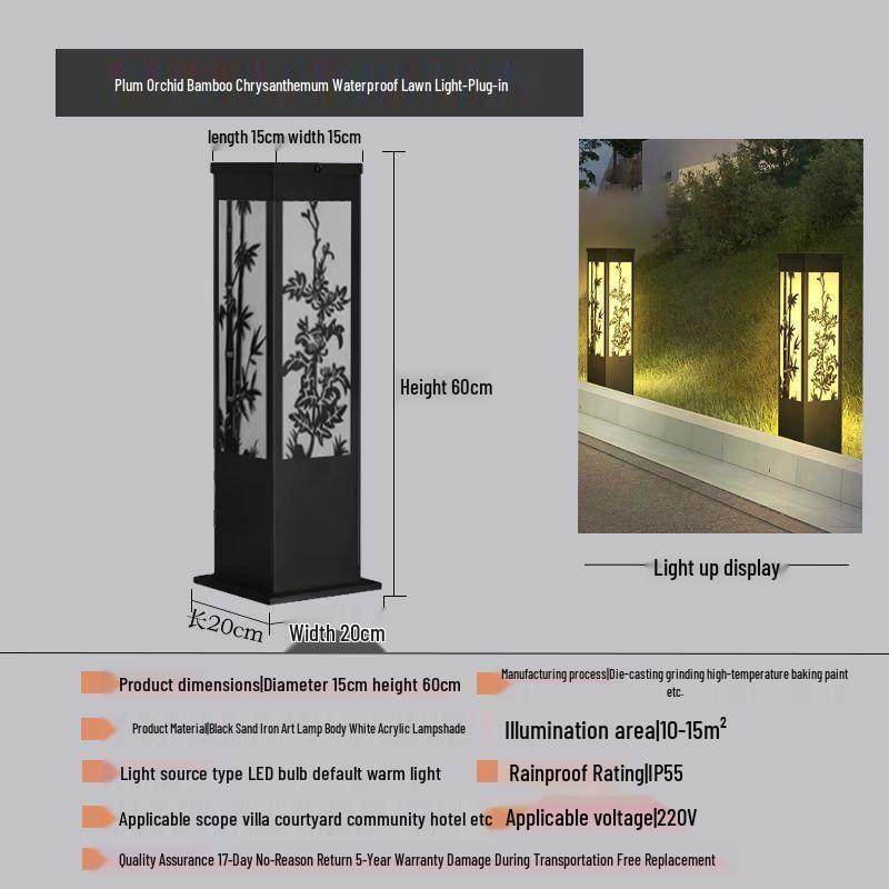 Solar-Powered Waterproof Lawn Light for Outdoor Garden or Villa