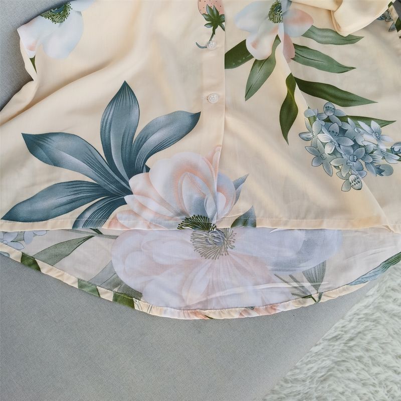 Women's Cotton Silk Lace Nightdress Summer New Arrival Viscose Staple Fiber Pajamas European Style Plus Size Shirt Dress Poplin Pajamas Homewear