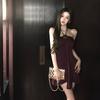 Pure desire neck sling vest women's summer black sleeveless tube top with socialite style hot girl sexy tights