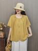 Summer New Modal Cotton Linen Loose Oversized V-Neck Sweatshirt Shirt Women's T-Shirt