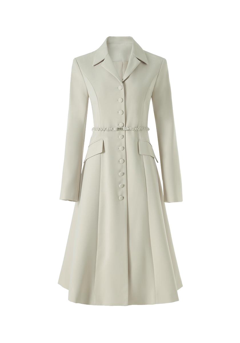 In-Stock Women`s Mid-Length A-Line Windbreaker: Slimming