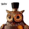 Karafka na whisky s motivem sovy Skleněná láhev, 180/350 ml Dekorativní zvířecí karafka, Kreativní nádoba na skladování likéru, brandy s reliéfem pro domácnost