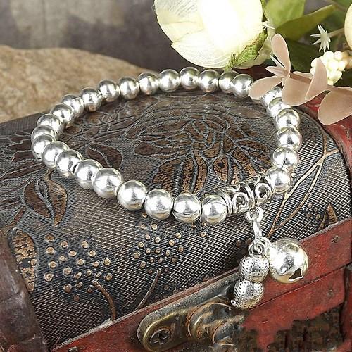 Ethnic Style Miao Silver Thin Bracelet, Elastic Silver Bracelet Women'S Retro Handmade Thai Silver Gift Selection Versatile Jewelry