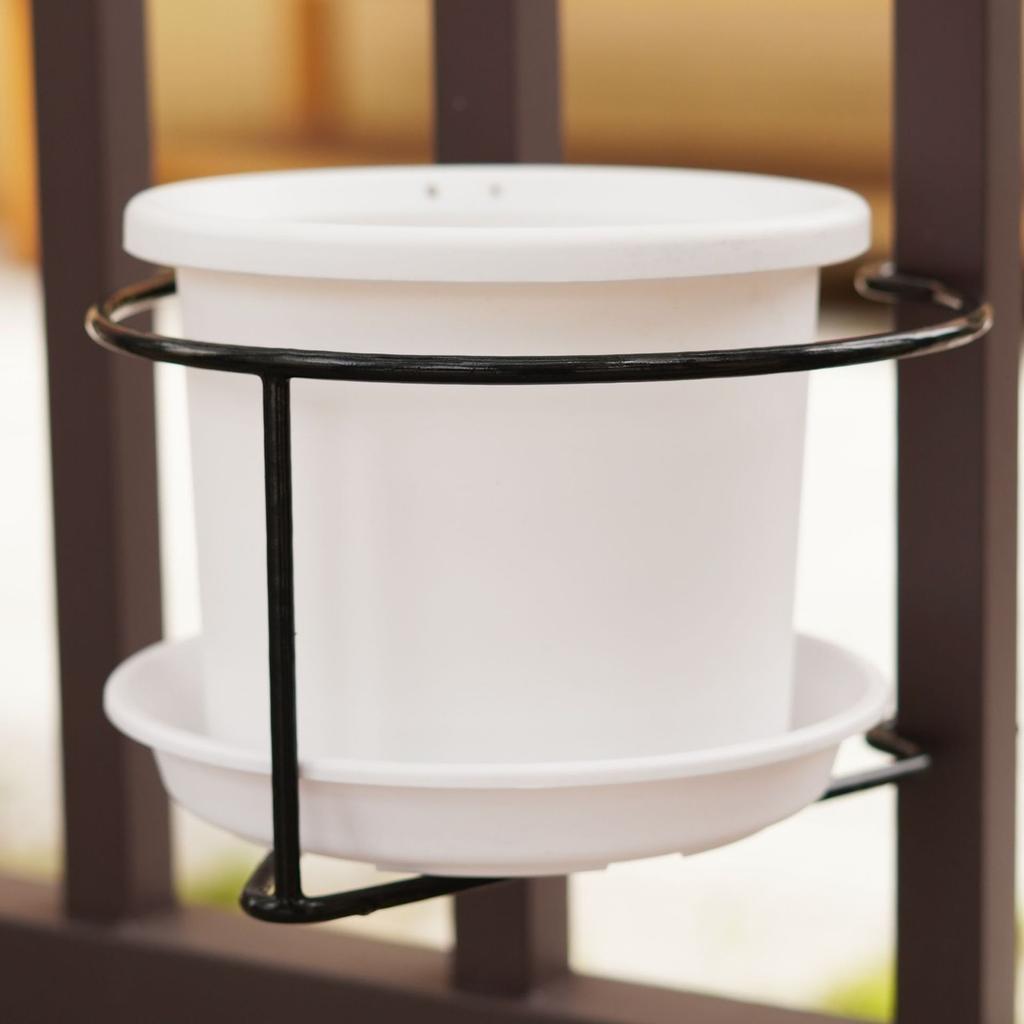 Wall Mounted Flower Shelf For Balcony Garden Plant Stand Space Saving Metal Coating