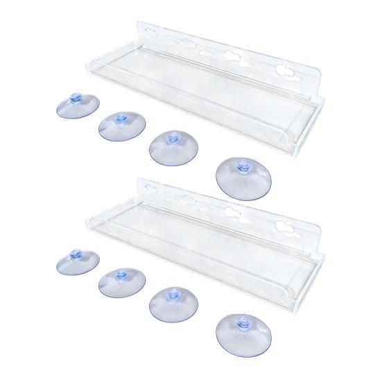 Suport mic pentru expunerea plantelor Raft de fereastră cu ventuză și margine de protecție, Raft plutitor robust din acril transparent, Suport de perete pentru interior